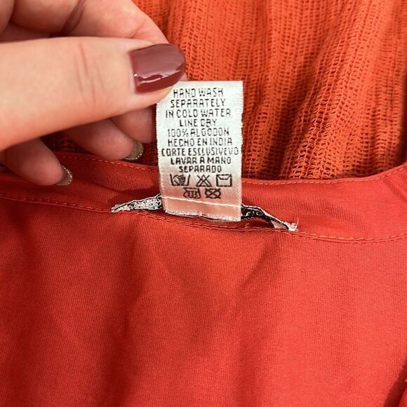 Cute Options Cotton Boho Peasant Tassel Ties Long Sleeve Top Blouse Size S - Picture 5 of 8